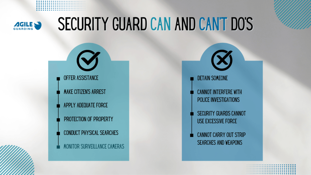 What security guard can and can't do
